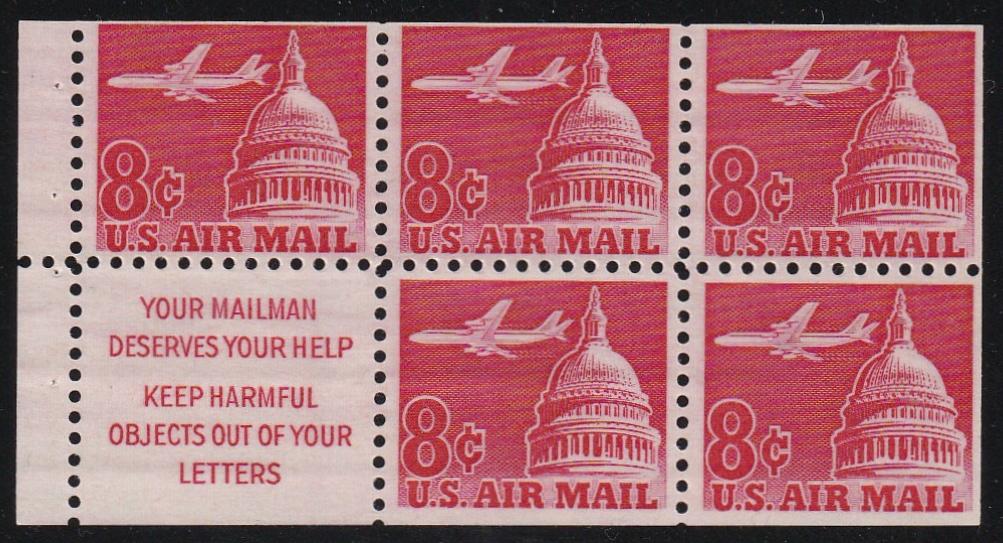 # C64b (1962) Airliner over Capitol, S1 - Bklt pane, MNH [1]