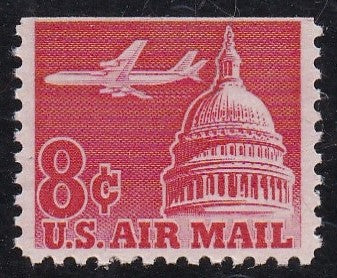 # C64b (1962) Airliner over Capitol - Bklt sgl, MNH