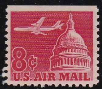 # C64c (1964) Airliner over Capitol Airmail, tagged - Bklt sgl, MNH