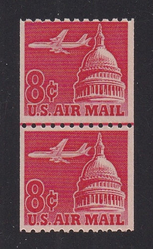 # C65a (1964) Airliner over Capitol, Tagged - Coil LP, FVF MNH