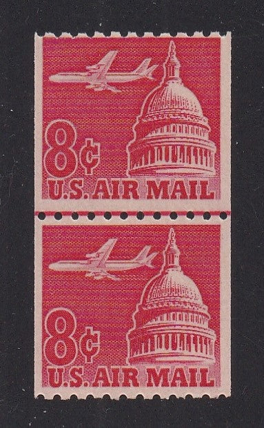 # C65a (1964) Airliner over Capitol, Tagged - Coil LP, FVF MNH