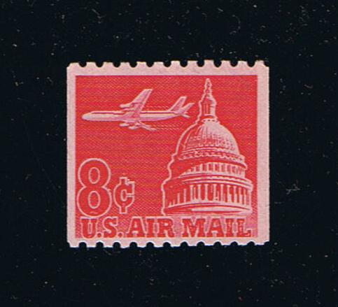 # C65a (1964) Airliner over Capitol, Tagged - Coil sgl, MNH