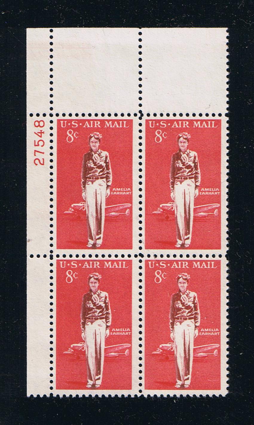 # C68 (1963) Earhart & Plane - PB, UL #27548, MNH