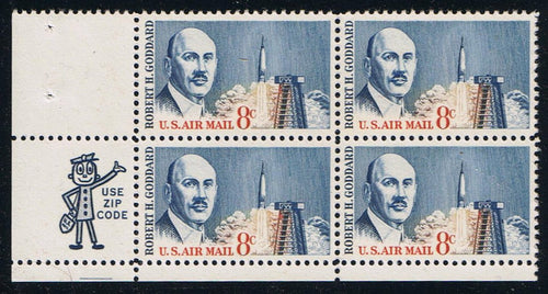 # C69 (1964) Goddard - Mr. Zip, BK/4, LL, XF MNH