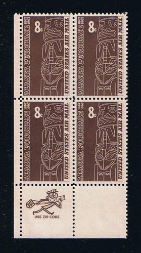 # C70 (1967) Alaska Purchase - Mr. Zip, BK/4, LL, MNH