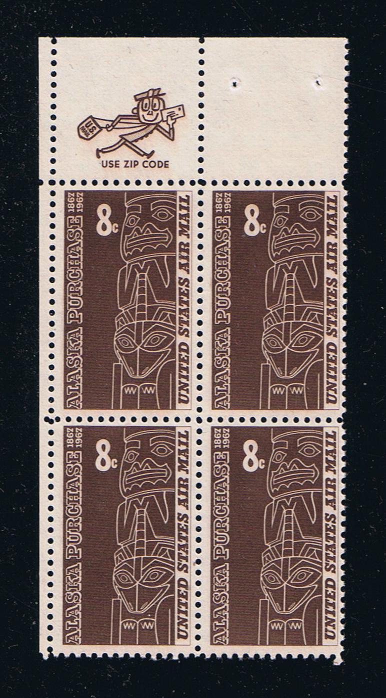 # C70 (1967) Alaska Purchase - Mr. Zip BK/4, UL, MNH