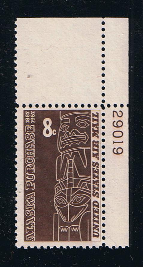 # C70 (1967) Alaska Purchase - Plt sgl, UR #29019, MNH