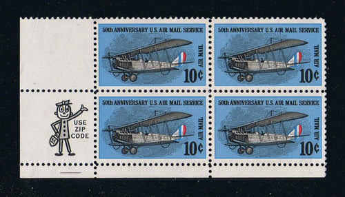 # C74 (1968) Curtiss Jenny - Mr. Zip, BK/4, LL, MNH