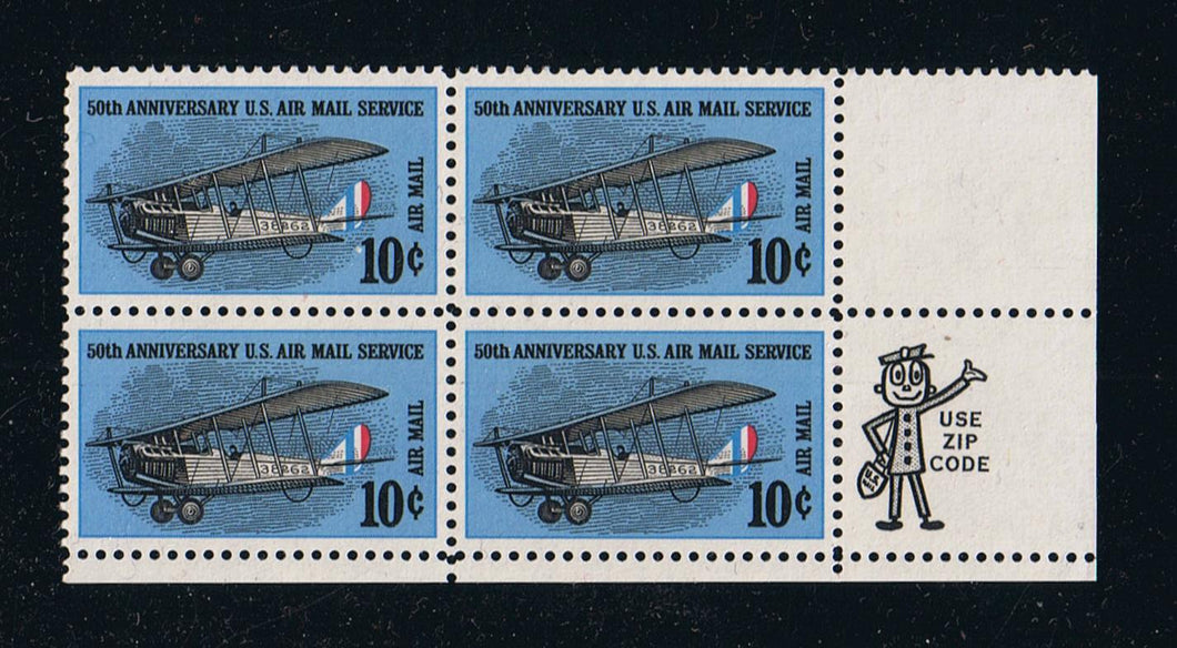 # C74 (1968) Curtiss Jenny - Mr. Zip, BK/4, LR, MNH