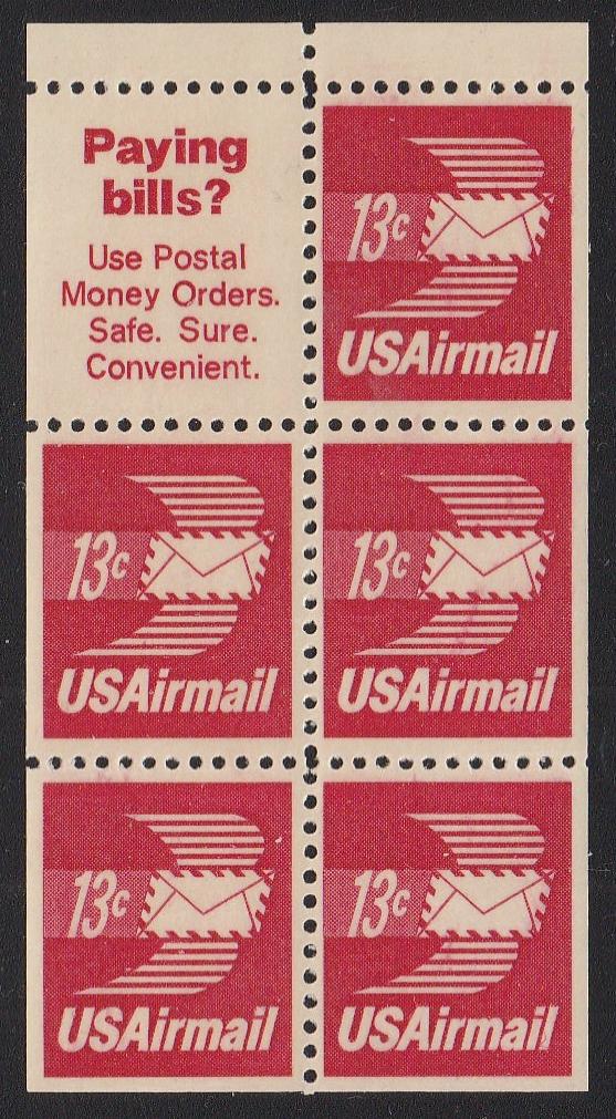 # C79a (1973) Winged Letter, Hi-Brite, No Hole - Bklt pane, MNH [1]