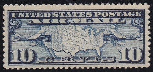 # C7 (1926) US Map & Two Mail Planes - Sgl, MLH [5]