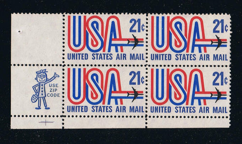 # C81 (1971) USA & Jet - Mr. Zip, BK/4, LL, MNH