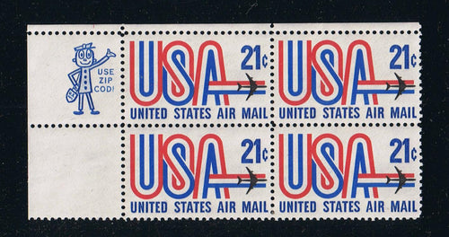 # C81 (1971) USA & Jet - Mr. Zip, BK/4, UL, MNH