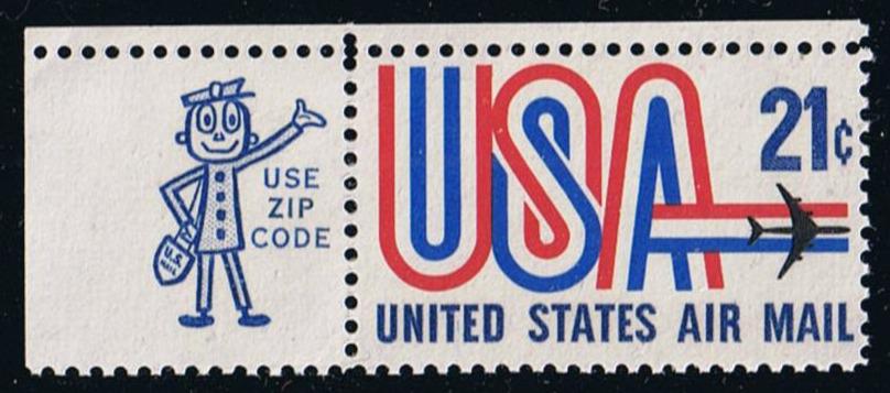 # C81 (1971) USA & Jet - Mr. Zip, Sgl, UL, MNH