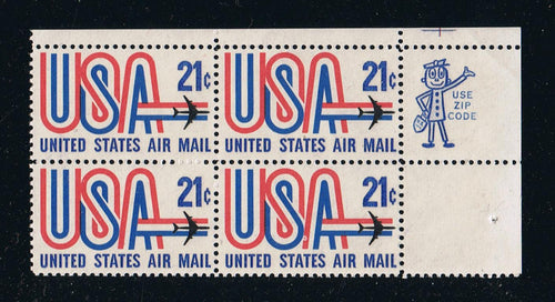 # C81 (1971) USA & Jet - Mr. Zip, BK/4, UR, MNH