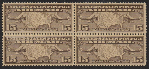 # C8 (1926) US Map & Two Mail Planes - BK/4, XF MNH