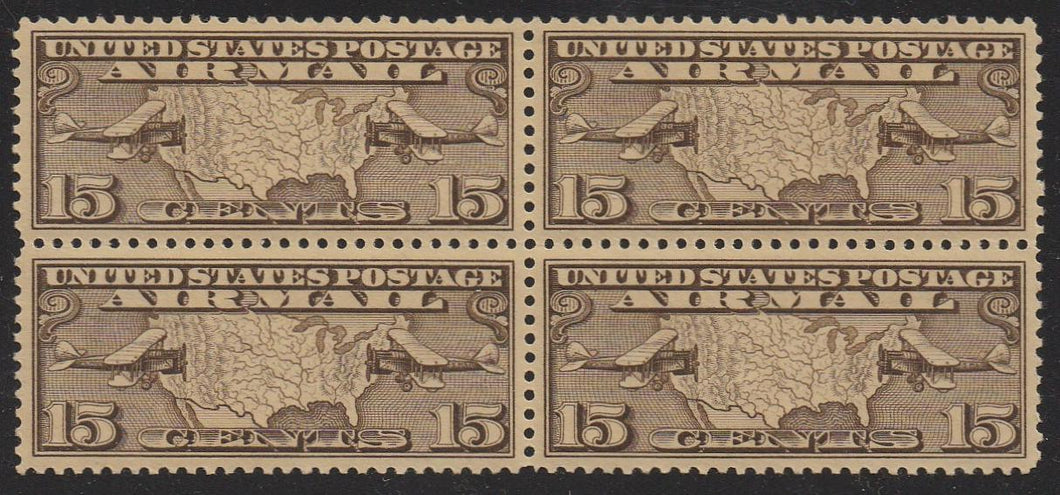 # C8 (1926) US Map & Two Mail Planes - BK/4, XF MNH