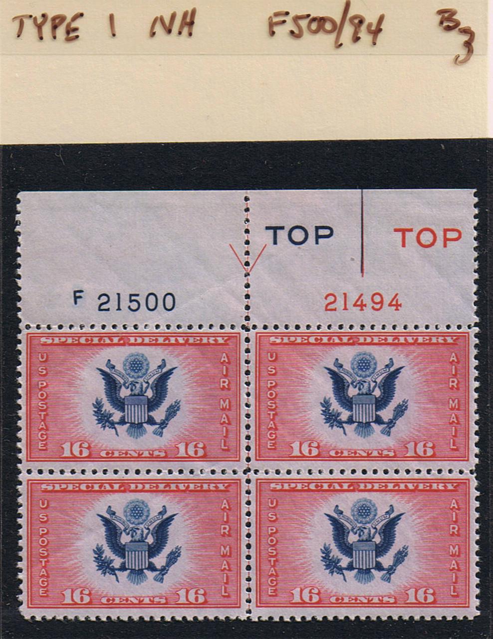 # CE2 Airmail Special Delivery - Type 1 PB - F21500/21494 [3]