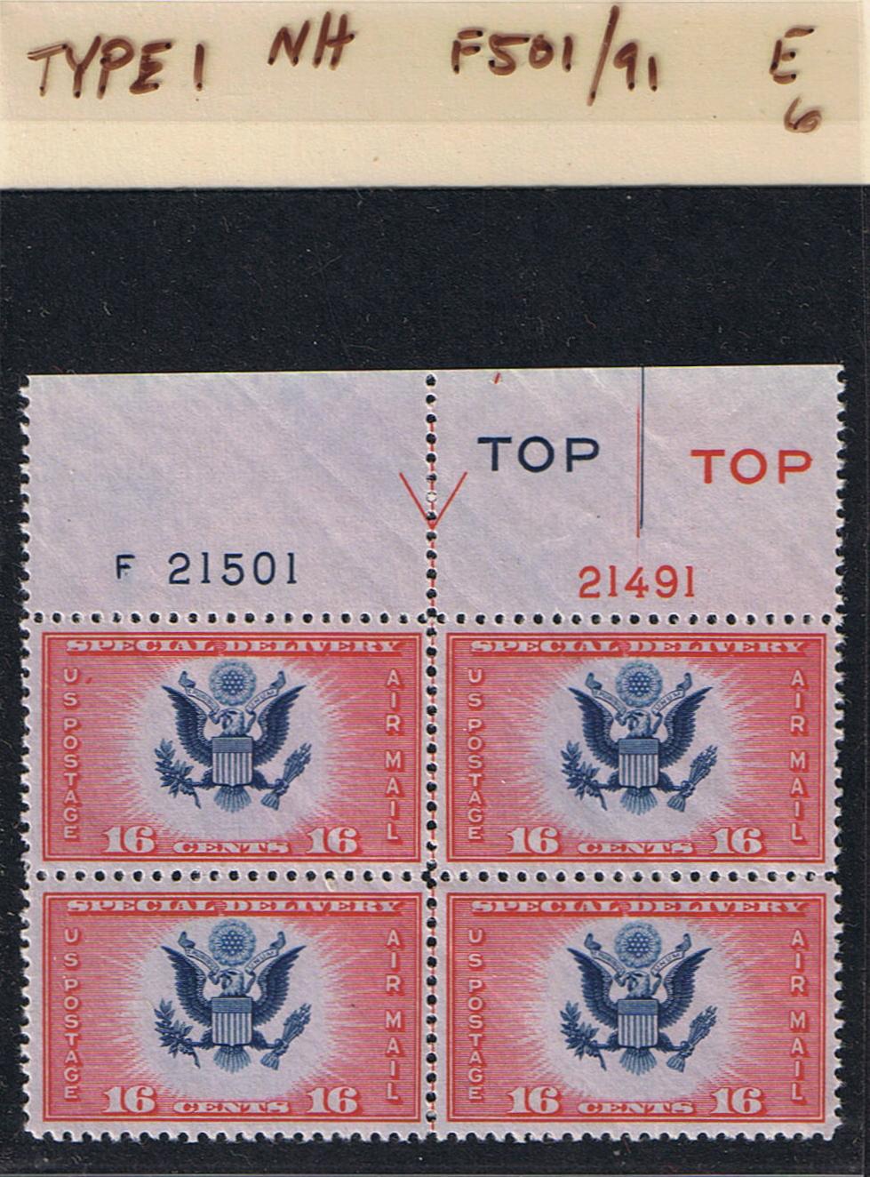 # CE2 Airmail Special Delivery - Type 1 PB - F21501/21491 [6]