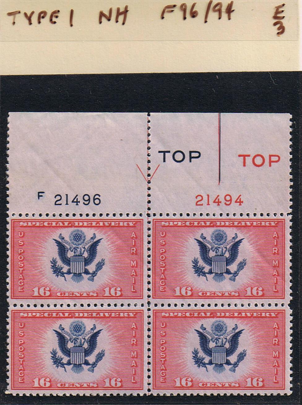 # CE2 Airmail Special Delivery - Type 1 PB - F21496/21494 [3]