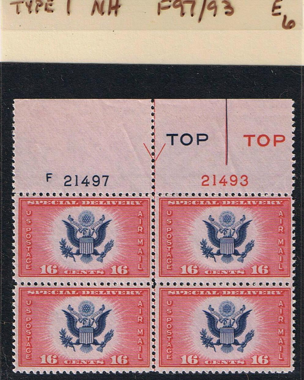 # CE2 Airmail Special Delivery - Type 1 PB - F21497/21493 [6]