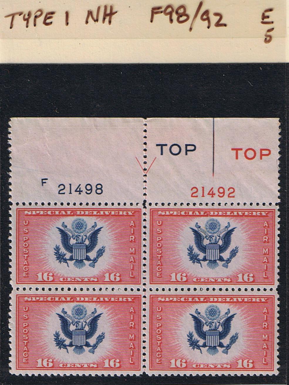 # CE2 Airmail Special Delivery - Type 1 PB - F21498/21492 [5]