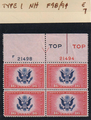 # CE2 Airmail Special Delivery - Type 1 PB - F21498/21494 [7]