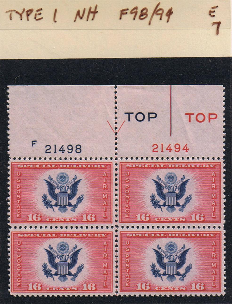 # CE2 Airmail Special Delivery - Type 1 PB - F21498/21494 [7]