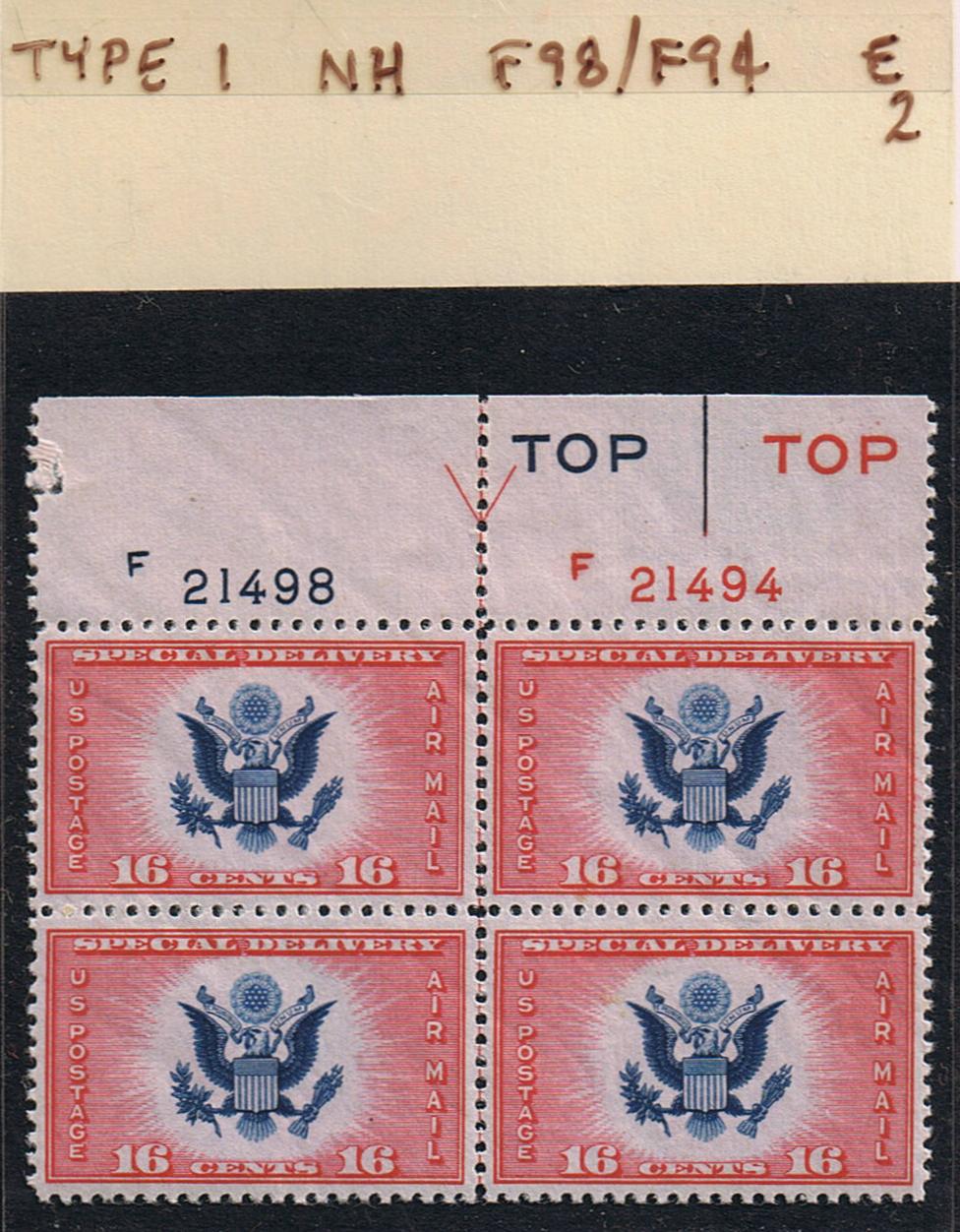 # CE2 Airmail Special Delivery - Type 1 PB - F21498/F21494 [2]