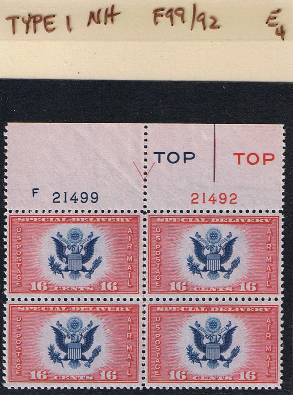 # CE2 Airmail Special Delivery - Type 1 PB - F21499/21492 [4]