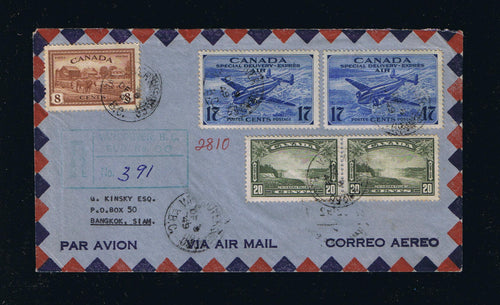 Canada CE2, Special Delivery Cover to SIAM
