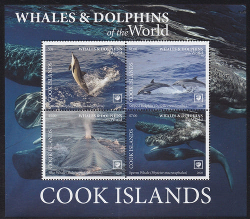 Cook Islands (2020) Whales & Dolphins of the World, Part I - S/S