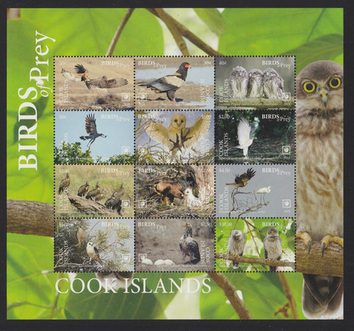 Cook Islands (2018) Birds of Prey Miniature Sheet