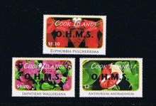 Flowers Official Stamps -- Overprint in Green