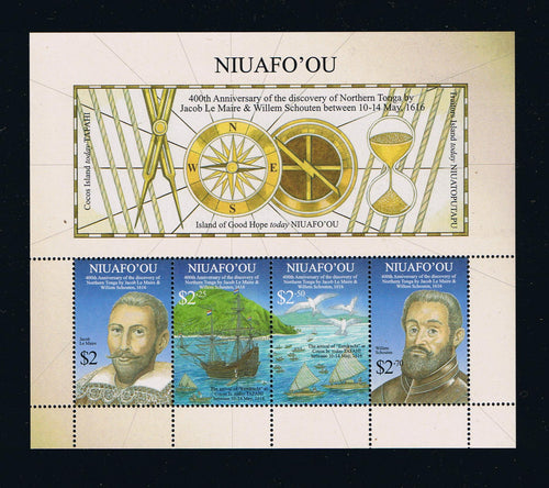 Niuafo'ou # 344 (2016) 400th Anniversary of Dutch Explorers Souvenir Sheet