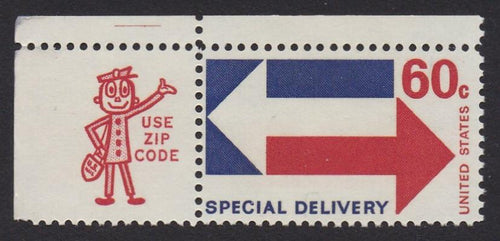 E23 (1971) Arrows, Special Delivery - Mr. Zip, Sgl, UL, MNH