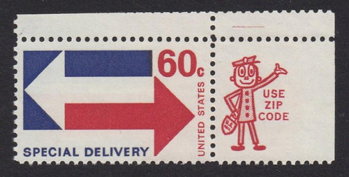 E23 (1971) Arrows, Special Delivery - Mr. Zip, Sgl, UR, MNH