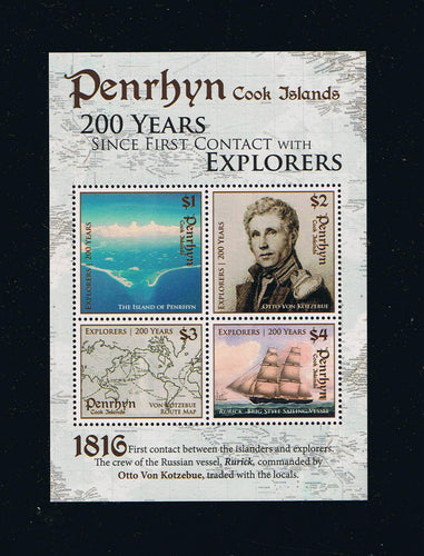 Penrhyn (2016) Explorers First Contact Souvenir Sheet