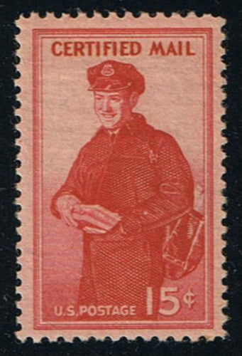 # FA1 (1955) Certified Mail Letter Carrier - Sgl, MNH, adherences
