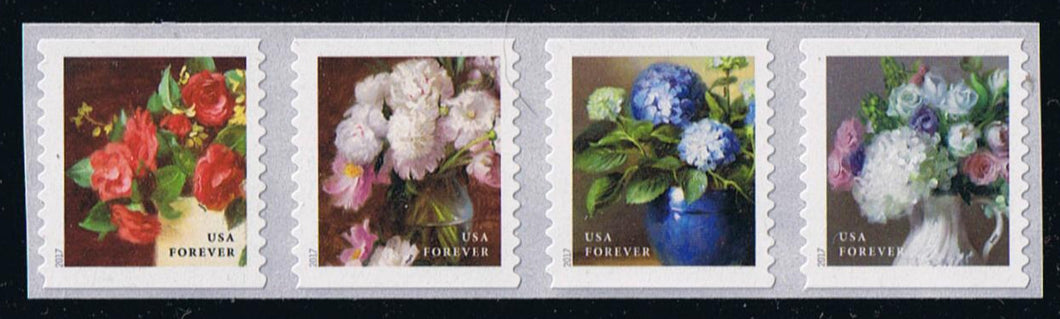 # 5233-36 (2017) Flowers from the Garden - Coil Strip/4, MNH