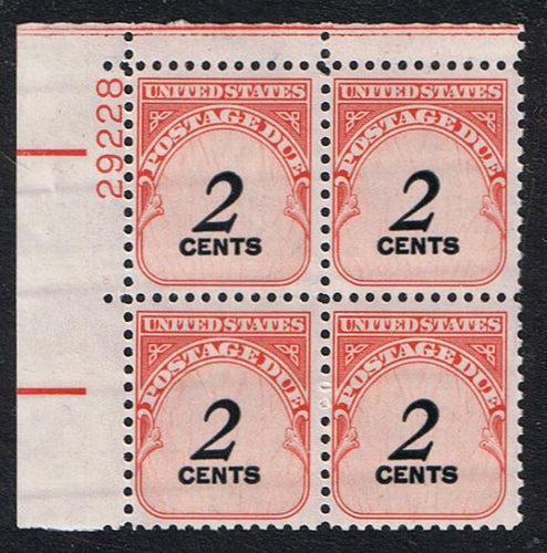 # J90 (1959) Postage Due - PB, UL #29228, MNH