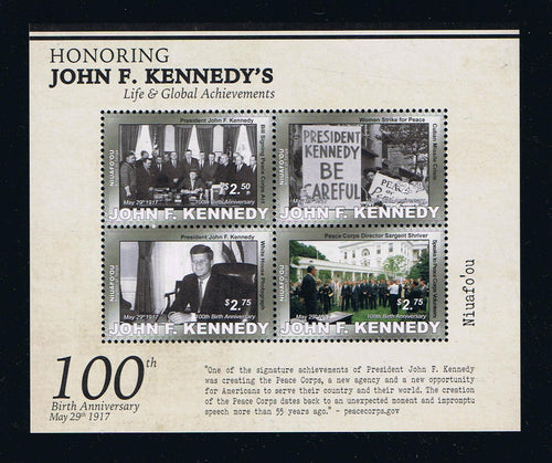 2017 Niuafo'ou #364 J F Kennedy Souvenir Sheet