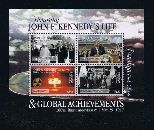 2017 Penrhyn #572 J F Kennedy Souvenir Sheet