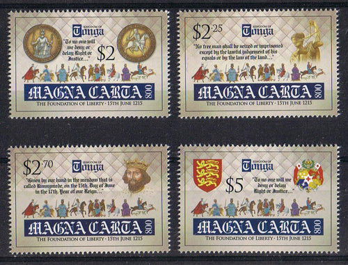Tonga # 1275-78 (2015) - Magna Carta 800th Year Anniversary