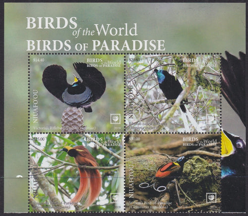 Niuafo'ou (2019) Birds of the World, Birds of Paradise, Large Stamp - BK/4, Top