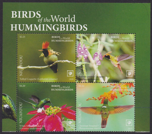 Niuafo'ou (2020) Birds of the World, Hummingbirds, Large Stamp - BK/4, Top