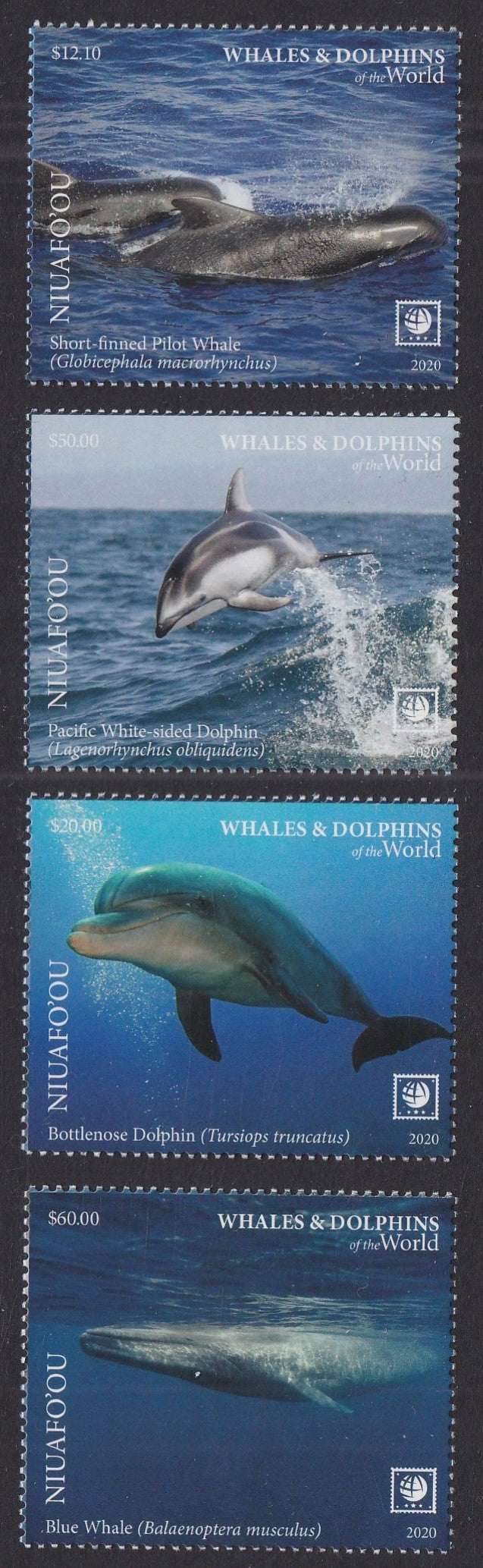 Niuafo'ou (2020) Whales & Dolphins of the World, Part II, Large Stamp - Sgls, Set/4