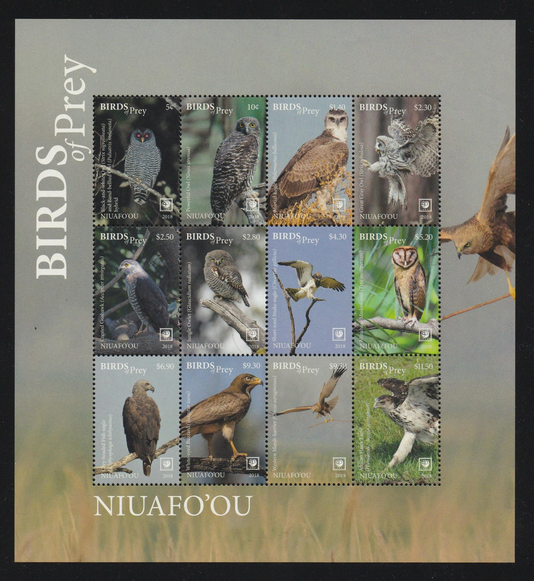 # 393 Niuafo'ou (2018) Birds of Prey Miniature Sheet