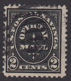 O125 (1910) Official Mail, Postal Savings - Sgl, Used, FVF