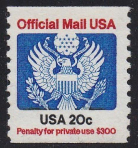 # O135 (1983) Eagle, Official Mail - Coil sgl, MNH